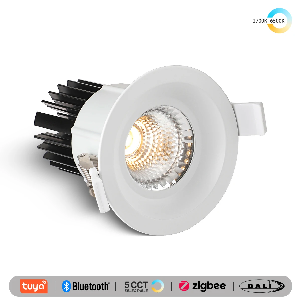 

5 CCT Switchable/ Tuya Zigbee/ DALI Recessed Smart LED Spot Light Black/White Anti-glare COB AC110/220V/DC24V Ceiling Lamp