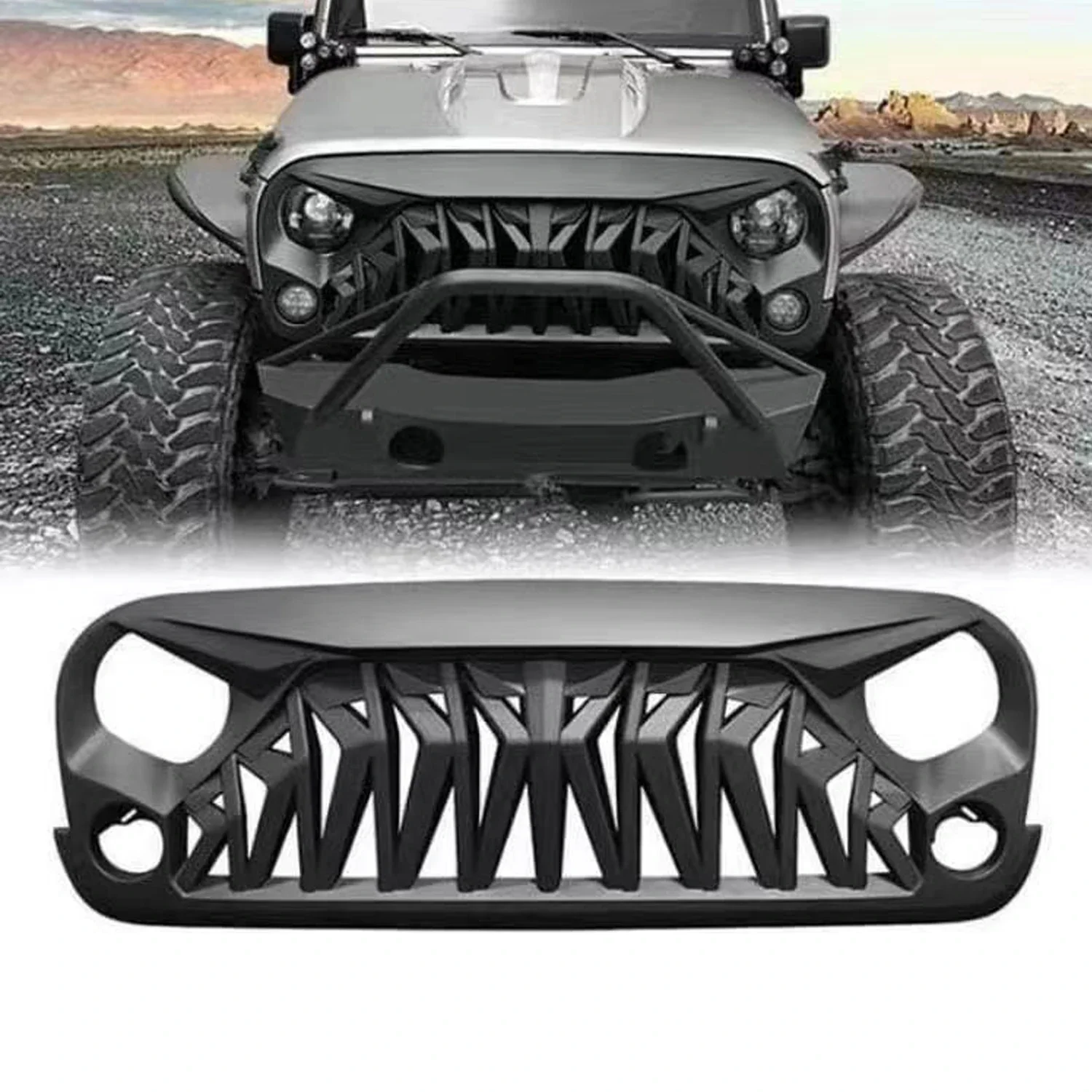 Nieuw! Aangepast Voor Wrangler Grill Voor Wrangler JK JKU Rubicon Sahara Sport 2007 2008 2009 2010 2012-2017 Racing Grills Bumper Mes