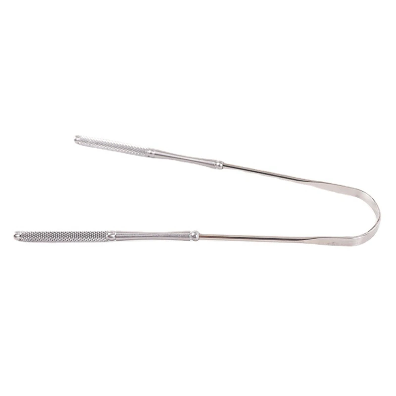 Raspador de lengua de acero inoxidable para reducir el mal aliento, limpiadores de lengua, raspadores de Metal, limpiador de lengua para frescura, 1 unidad