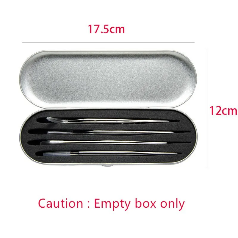 4 Slots Eyelashes Tweezers Box Exquisite Tinplate Storage Protection Box Beauty Makeup Tools Lash Extension Supplies