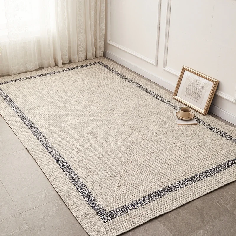 HHDD Hand-woven carpet Nordic modern simple wabi Sabi study bedroom tea table mat living room bedside mat Home textiles