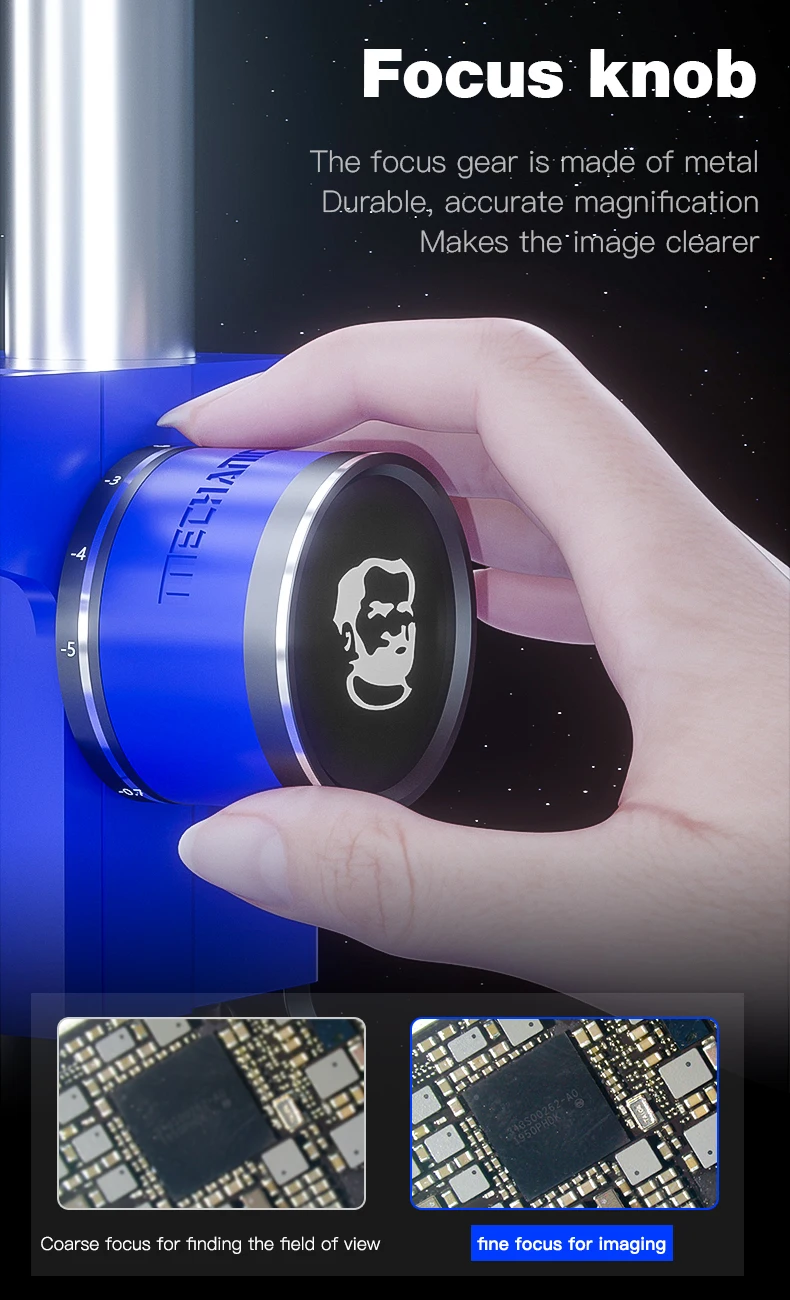 【MECHANIC】MOS300-B11 Trinocular Stereo Microscope Metal Body 6-45X Zoom HD Optical Lens for Biological Observation Electronics