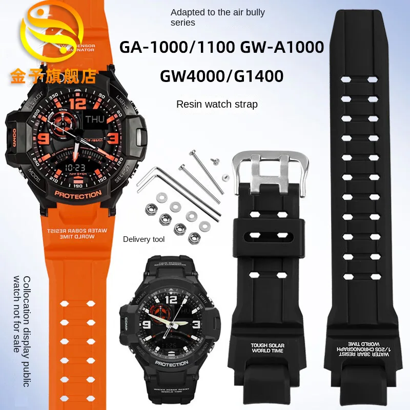 Silicone Watch Strap For Casio G-Shock GA-1000/1100/G-1400/GW-A1000/4000 Sport Waterproof Resin watchband men's Accessories