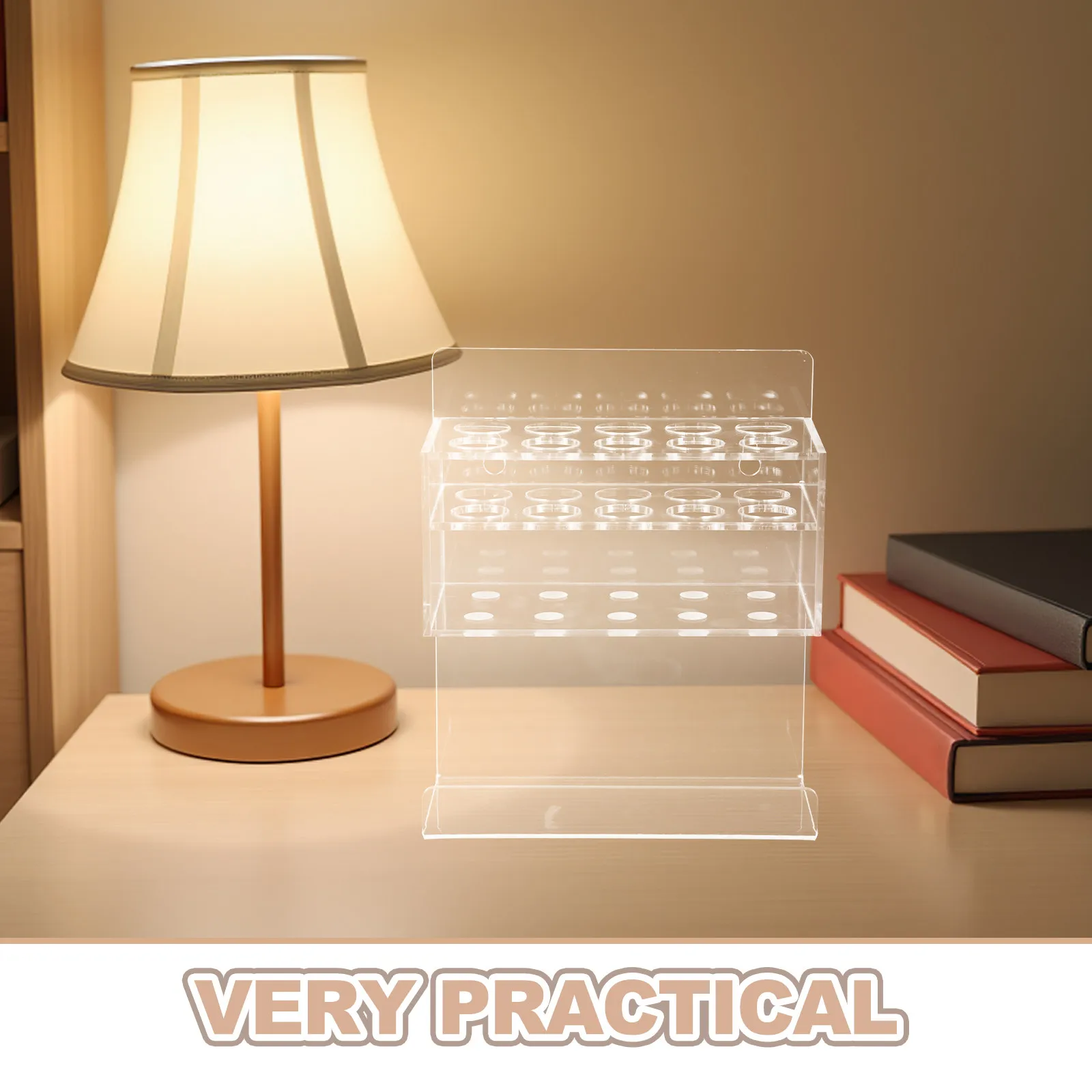 Transparent Acrylic Dry Erase Marker Holder Stable Pen Display Stand Desktop Organizer for Whiteboard Office Classroom