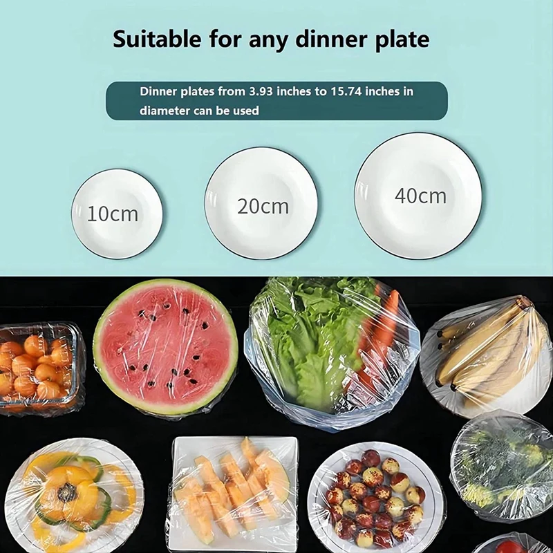 Tapas de plástico para envolver cuencos, elásticas, para alimentos, 100 unidades