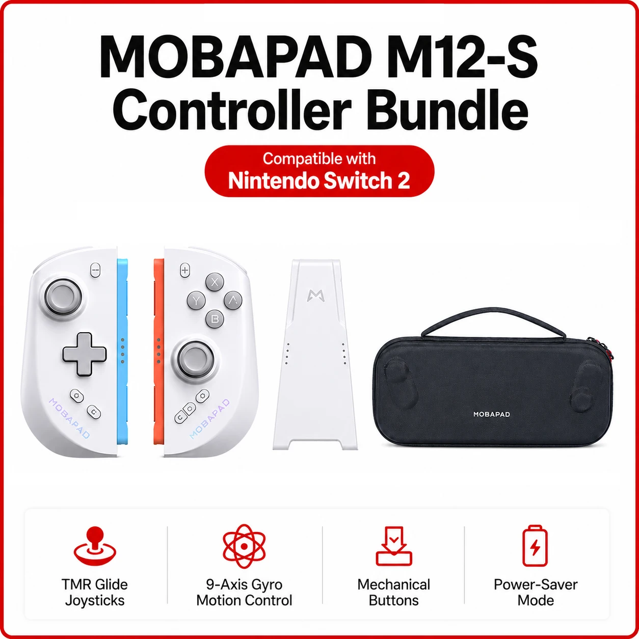 MOBAPAD M12 S/HD Gaming-Controller für Nintendo Switch 2 mit TMR-Sticks, Mechanischen Tasten Joypad für Switch2 Konsole