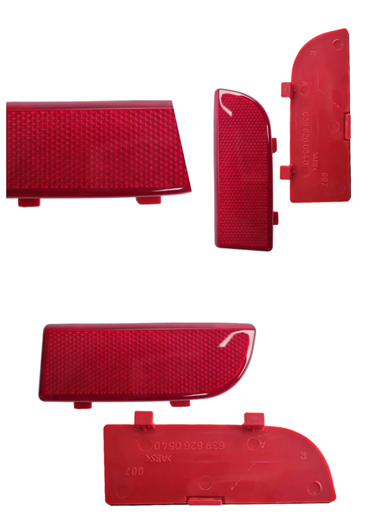 ​Rear Bumper Reflective Strips Without Bulb For Mercedes-Benz Vito Viano W639 2003-2014 Warning Strip 6398260040 6398260440