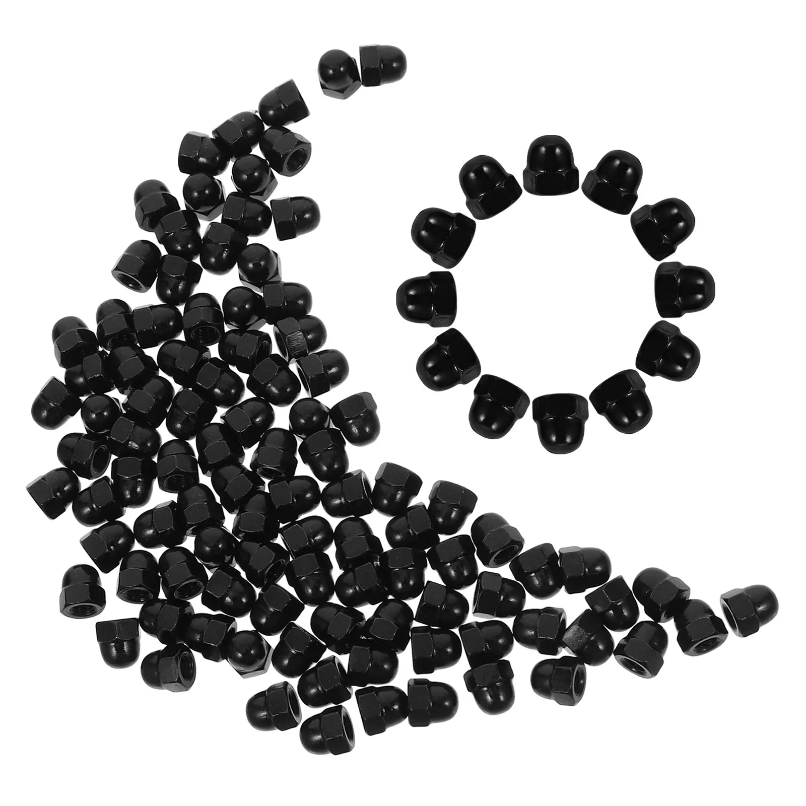 100Pcs Hexagonal Dome Nut Protection Caps Carbon Steel Screw Bolt Covers for Indoor Outdoor Use Corrosion Resistant Easy Install