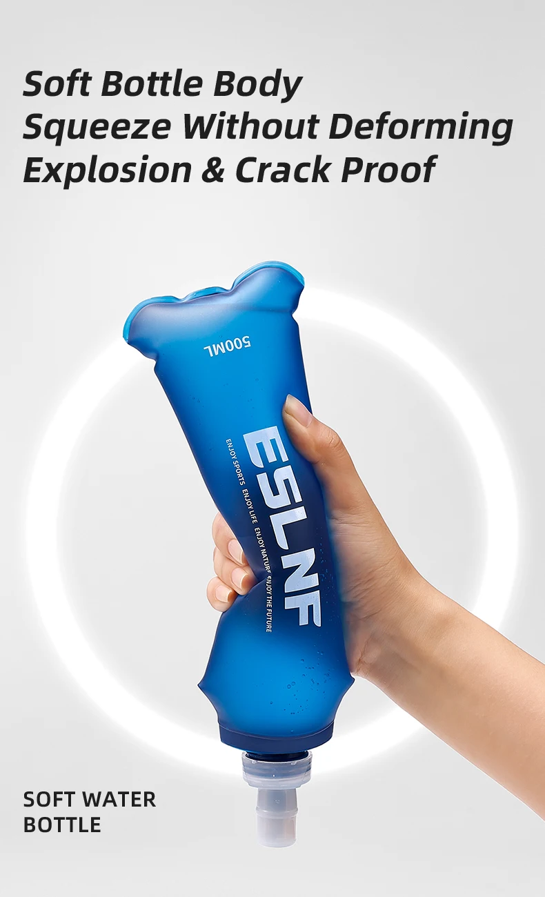 ESLNF Outdoor-Wasserbeutel, zusammenklappbar, aus Silikon, klein, für Laufen, Camping, Wandern, Reisen, praktische Wasserflasche – Detail 4