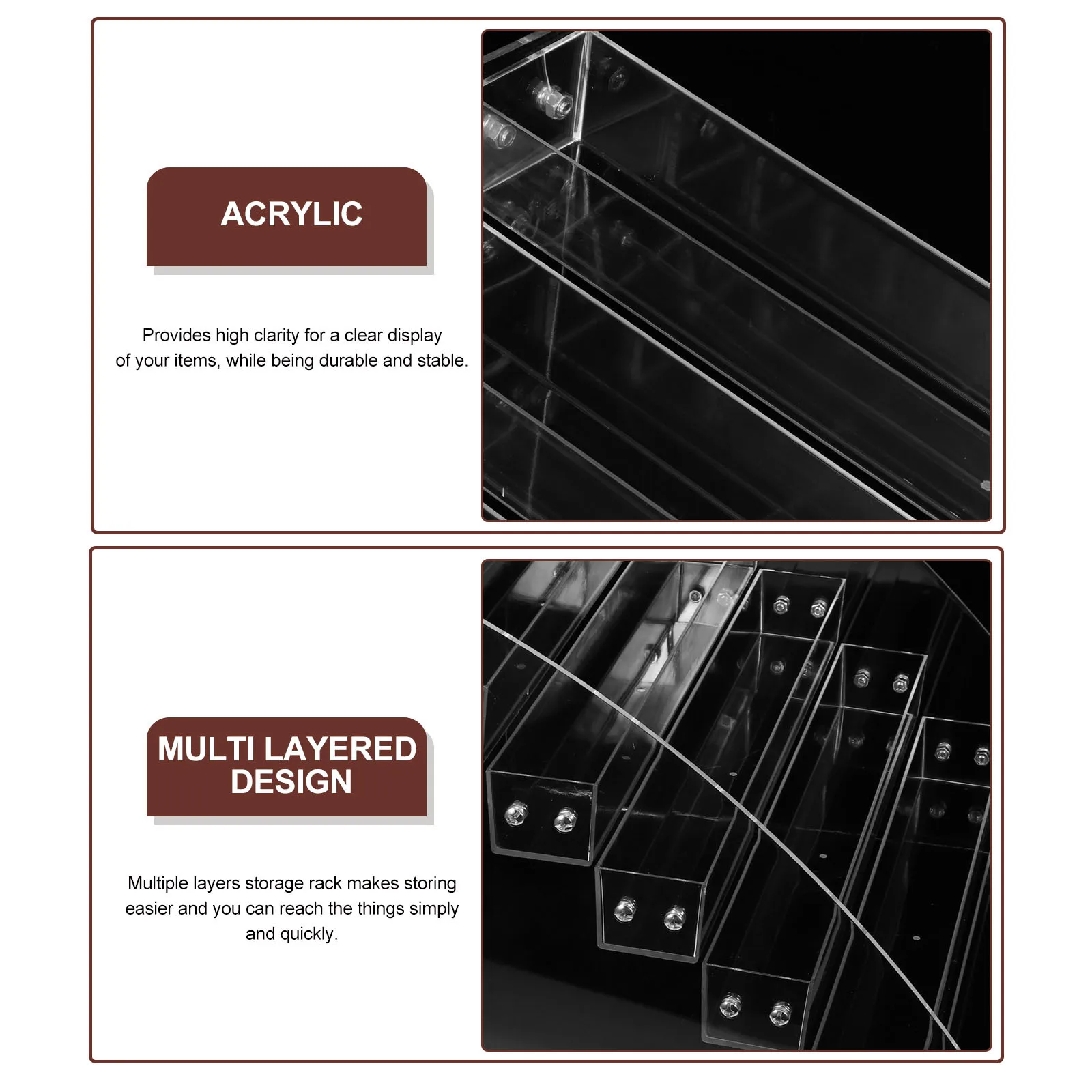 

7-Layer Acrylic Lipstick Organizer Clear Makeup Storage Rack For Desktop Dresser Nail Polishes Holder Organizing Box