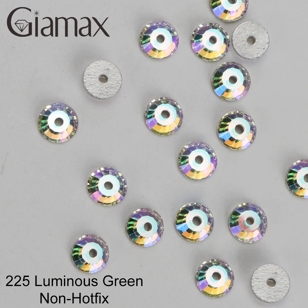 Giamax الزجاج الأرجواني المخملية توباز جيت كريستال AB أحجار الخياطة فلاتباك منتصف حفرة الراين لأكياس الملابس الملابس #4