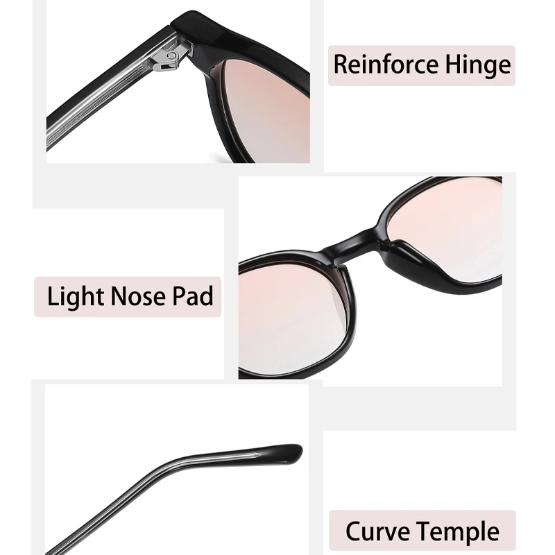 HBK Klassische einfache lässige runde TR-Rahmen polarisierte Sonnenbrille Männer Frauen Outdoor Party Urlaub Reisen Fahren Dekore Foto Requisiten – Detail 5