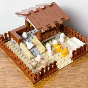 Moc Farm Animals Building Blocks City Chickencoop Hen House toys Diy Blocks Toys For Children Girls Gift Juguetes Kids Toys 10 Main Sales Fazendinha - №6