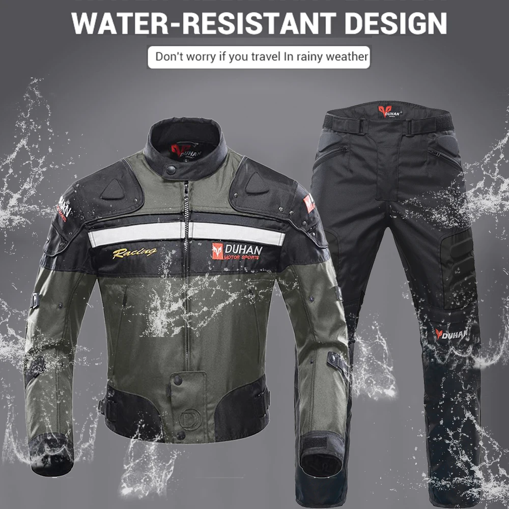 DUHAN-Chaqueta de motocicleta para hombre, chaqueta a prueba de viento para ciclismo, impermeable, forro para mantener el calor, chaqueta de Motocross, Protector corporal para invierno