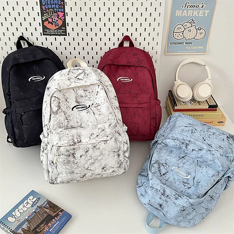 حقائب مدرسية متخصصة بصبغة ربط لطلاب الجامعات بسعة كبيرة وبسيطة لطلاب المدارس الثانوية حقيبة ظهر للمدرسة الثانوية