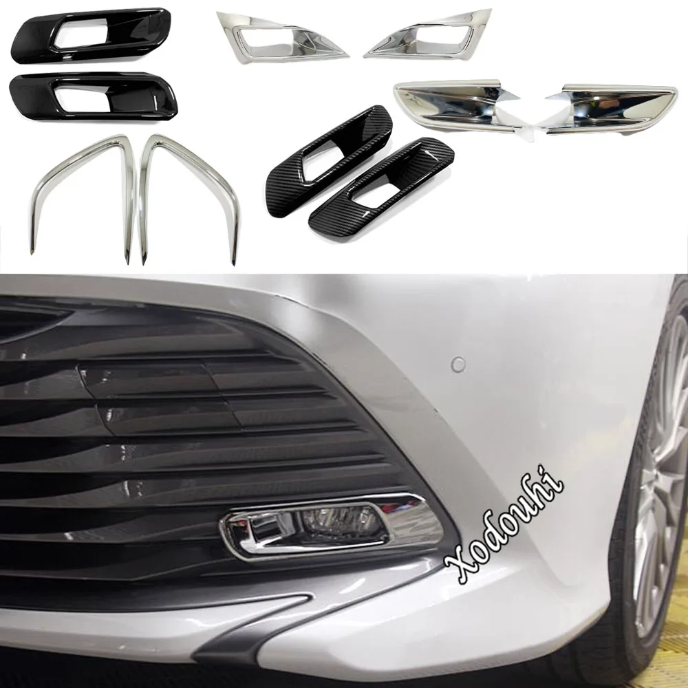 

car Styling cover ABS Chrome lamp front fog Light Trim frame 2pcs For Toyota New Camry XV70 2017 2018 2019 2020