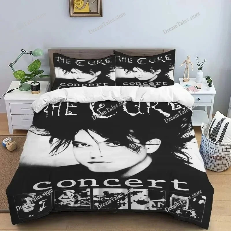 Rock Band T-The Cure Logo Sheets Quilt Covers Bedding Dormitory Sheets Bedding Set Three-piece Soft Warm Bedding Set Luxury Gift