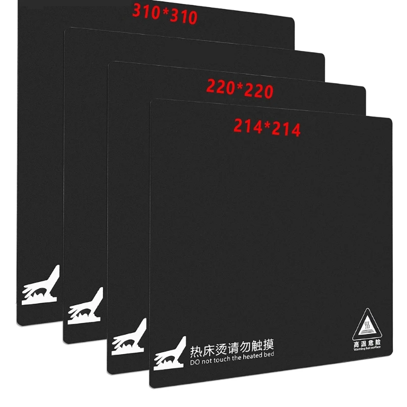 Black Pei Hot Bed Printing Spring Plate Sheet Square 220/214/310mm 0.5mm Thick