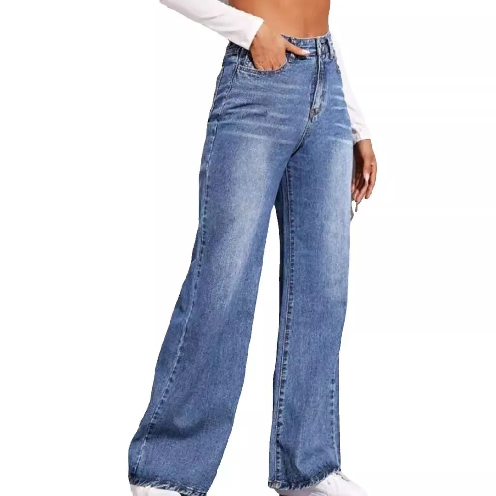 2024 New Women\'s Denim Pants High Waist Loose Wide Leg Pants Women\'s Pants Retro Denim