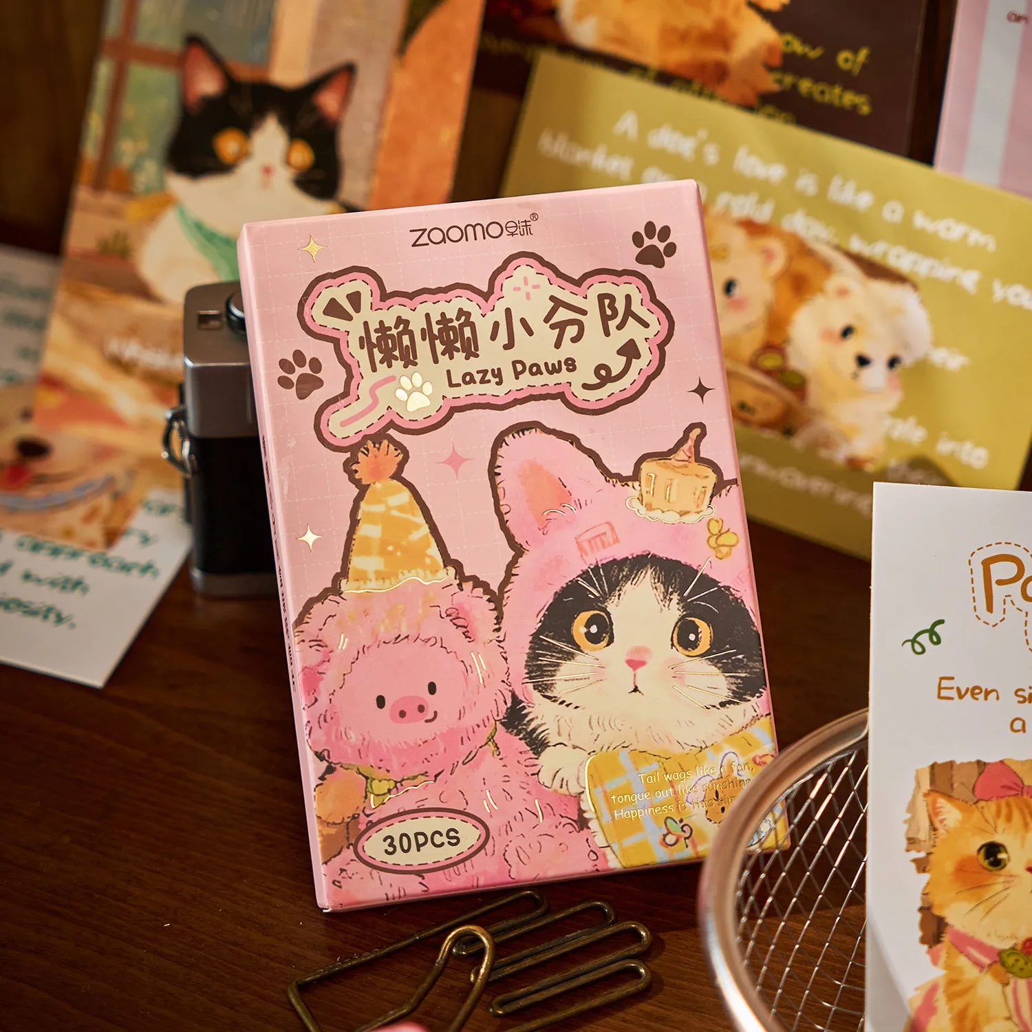 30-Piece Cute Pet Theme Student Memorial Message Cards, Adorable Cat/Dog/Rabbit Designs, Blank for Wishes & Souvenir