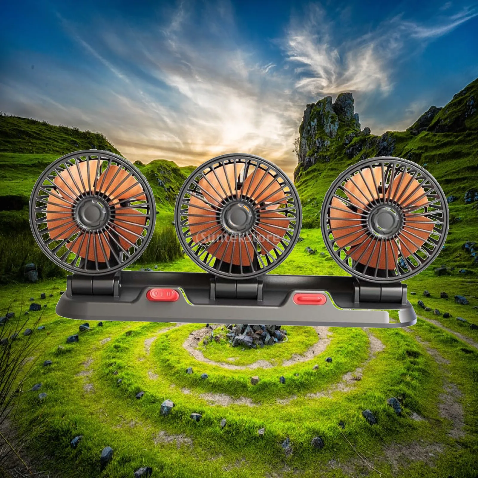 Car Fan Powerful Quiet 2 Adjustable Speeds Air Circulation Fan Auto Car Fans 3