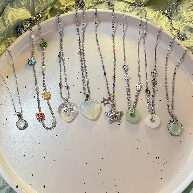 Frühling Bunte Blumen Liebe Anhänger Halskette Edelstahl Perlen Kette Halskette Geschenk Schmuck Neue Mode Hochzeit Geschenk – Detail 15
