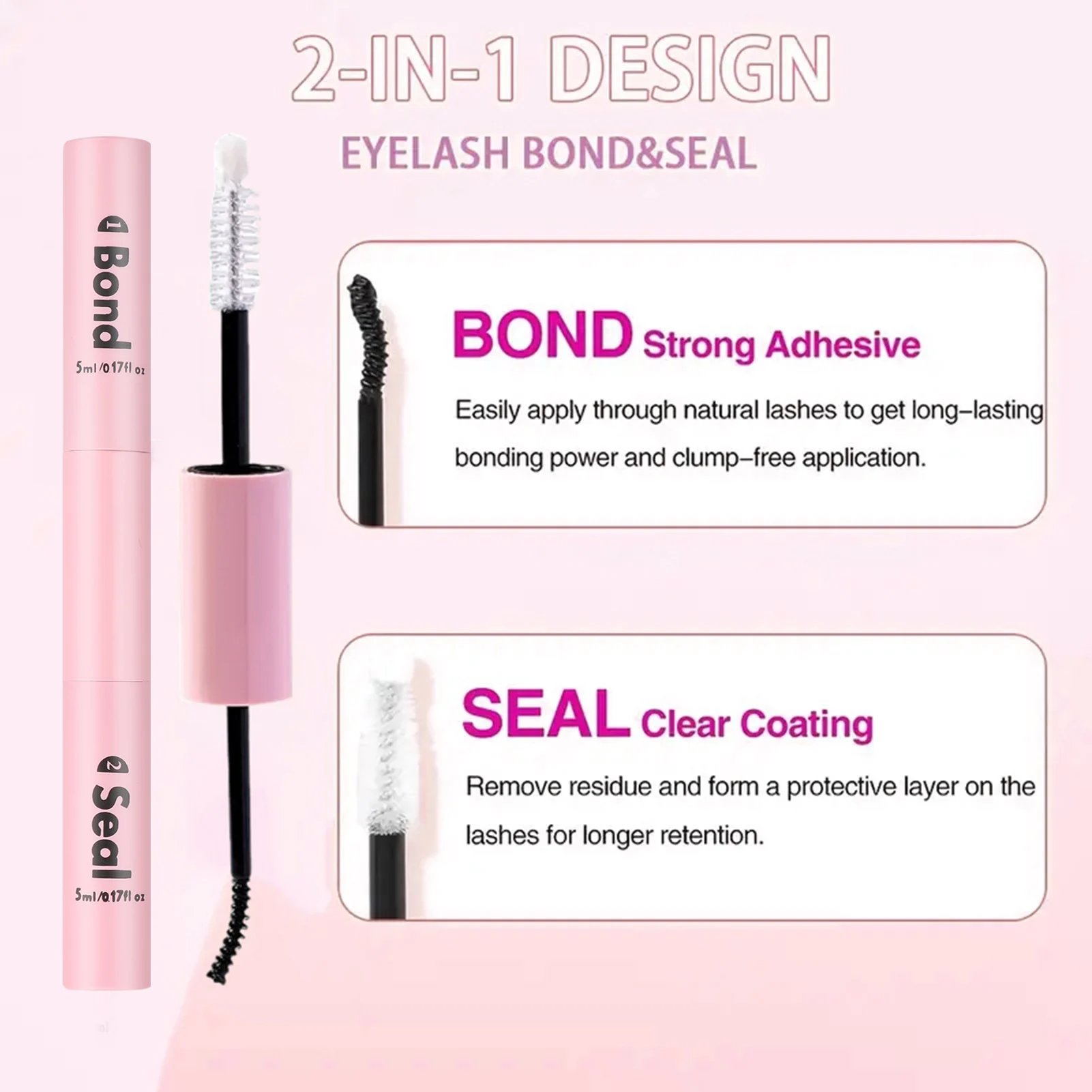 Bond and seal Lash Glue Double headed Eyelash Extension Glue Non-smudged & Strong Hold Eyelash Glue for Makeup Accessories