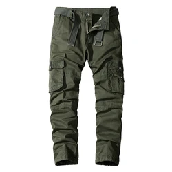 Regular Fit Cargo Pants Men Multi Pockets Military Trousers Oversized Tactical Pants Button Down Outdoor Working Trousers