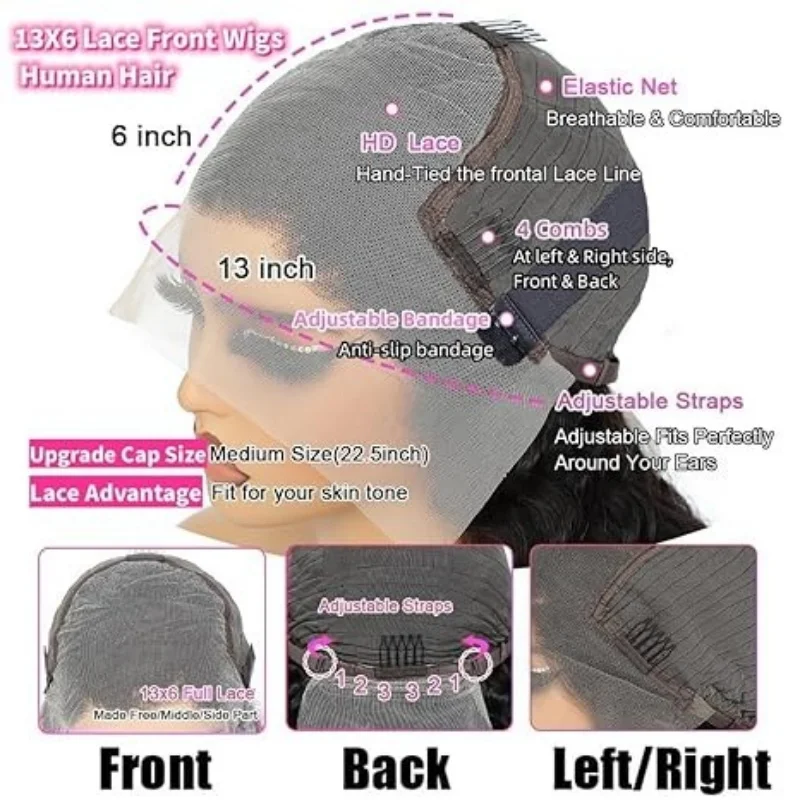 Natuurlijke krullende diepe pruik 40 inch HD Kanten pruiken menselijk haar 13x6 Transparant frontale kant 250 dichtheid Braziliaans menselijk haar voor vrouwen