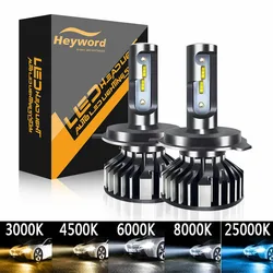 Heyword-Lumière de sauna LED pour voiture, 26000strada, 160W, puce 1860 CSP, 3000k, 4300k, 6000k, 8000k, lumière LED pour voiture, h4, h7, h1, rique 9005, H7, h11