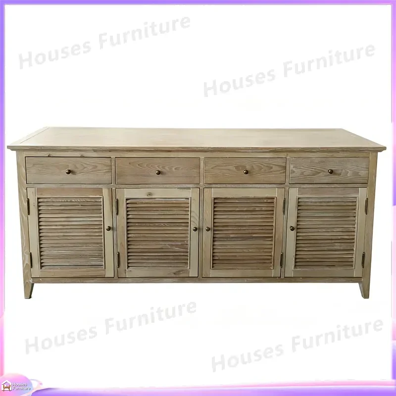Natural Reclaimed Wood Shoe Cabinet Shutter Door Storage Organizer Entryway Bench Furniture Home Decor Rack Closet Shelf view 2