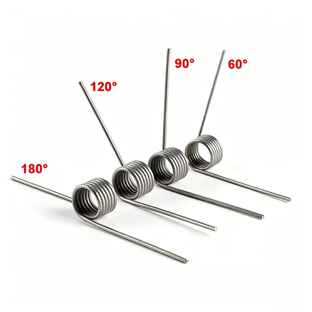 0.9mm Wire Diameter Rotate Left Precision Torsion Spring High-Strength V-Shaped Spring Can Be Customized 60°/90°/120°/180°