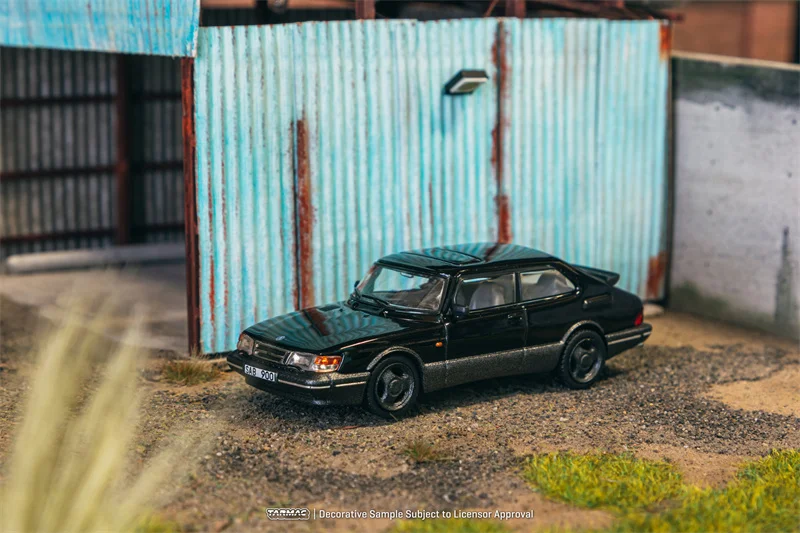 **Pre-Order**  Tarmac Works 1:64 Saab 900 Turbo Black Diecast Model Car