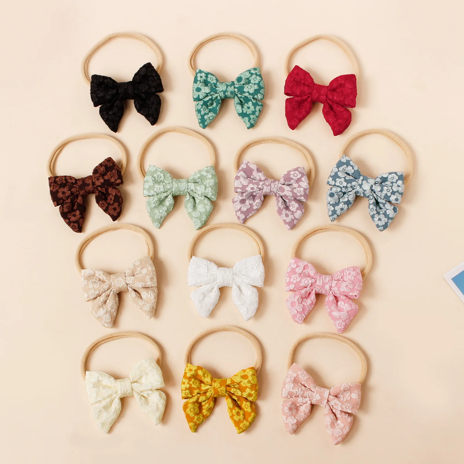 

26 Pcs/Lot, Lace Embroidered Bow Baby Headbands Or Hair Clips Kids Fabric Sailor Bow Headwear Girls Photo Props Hair Accessories