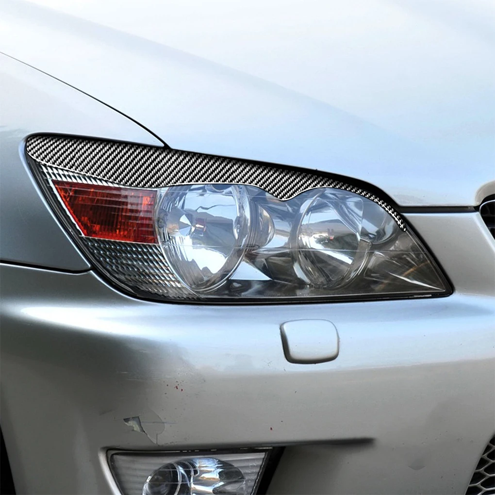 

2 шт. наклейки, отделка из углеродного волокна, полоса для фар, декоративные брови, Стайлинг, замена фары для IS200 1998 2005