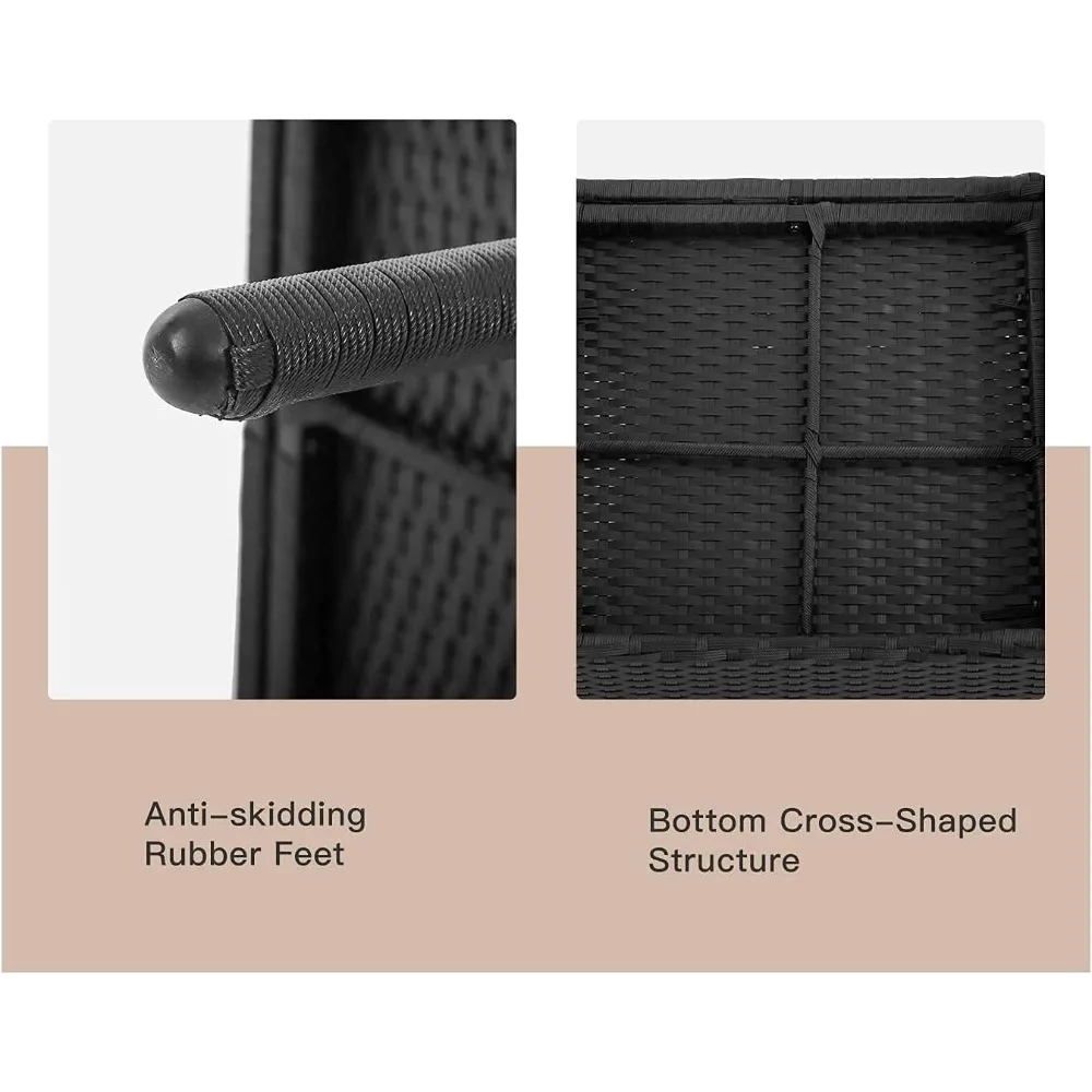 مجموعة Rattan Furniture Wicker Chair Patio Bristo للاستخدام الداخلي الخارجي مع طاولة قهوة Loveseats، وسادة كاكي، 4 قطع