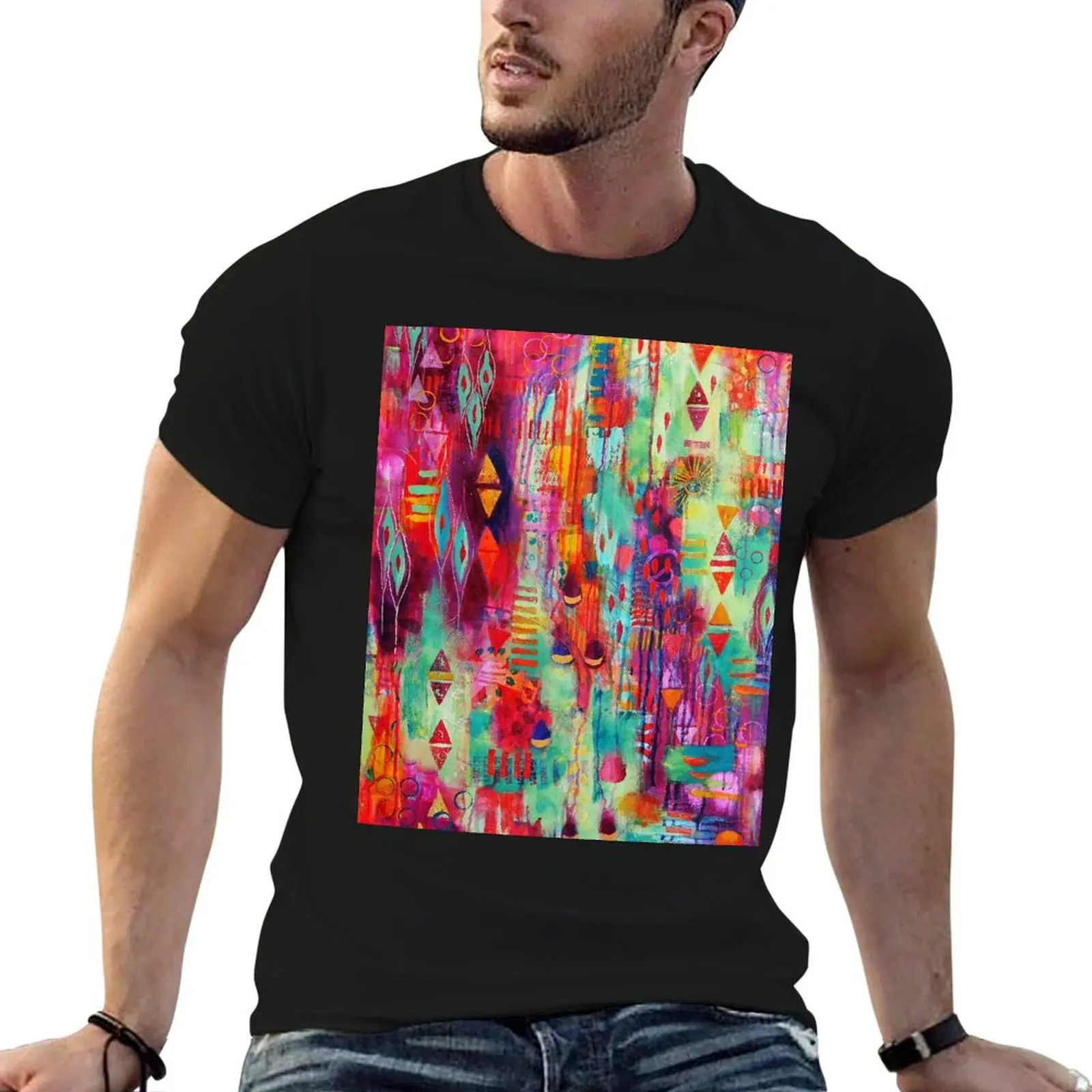 Earth Vibrations Art T-Shirt UV Protection Outdoor Tee Shirt