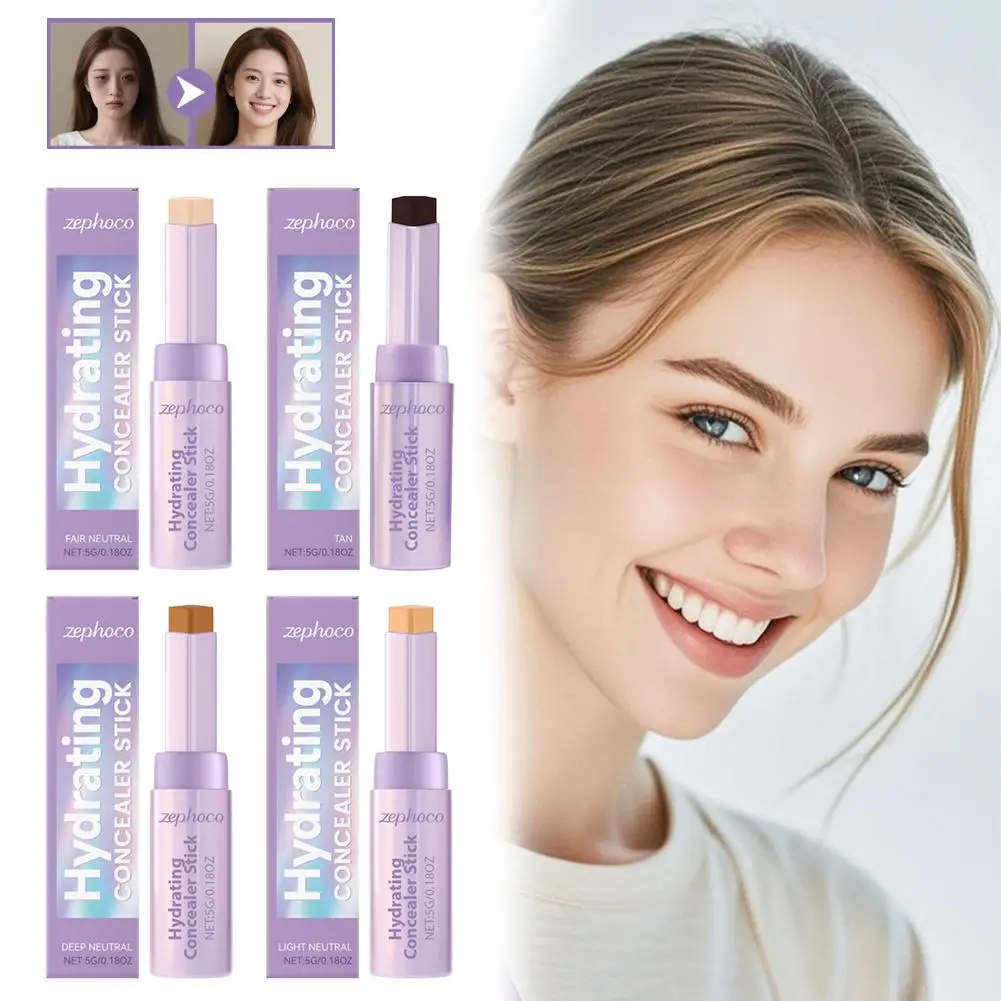 Base correctora resaltador en barra, Corrector facial de cobertura completa, contorno de círculo de ojos oscuros, maquillaje Natural hidratante resistente al agua