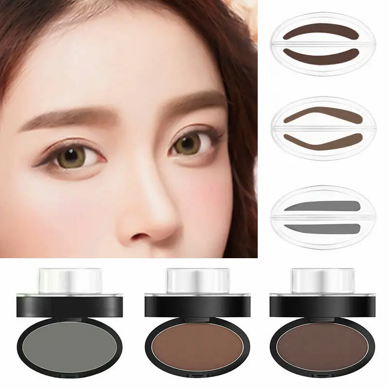 Eyebrow Powder Stamp Tint Stencil Kit Cosmetics Professional Makeup Waterproof Eye Brow Stamp Lift Eyebrow Enhancers Stencil Kit