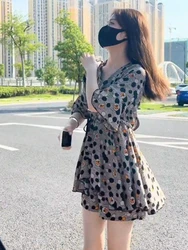 Woman Dress Ruffle Dresses for Women Chiffon Soft Mini Silk Satin Short Beach Xxl One-piece New Features of On Promotion Pieces