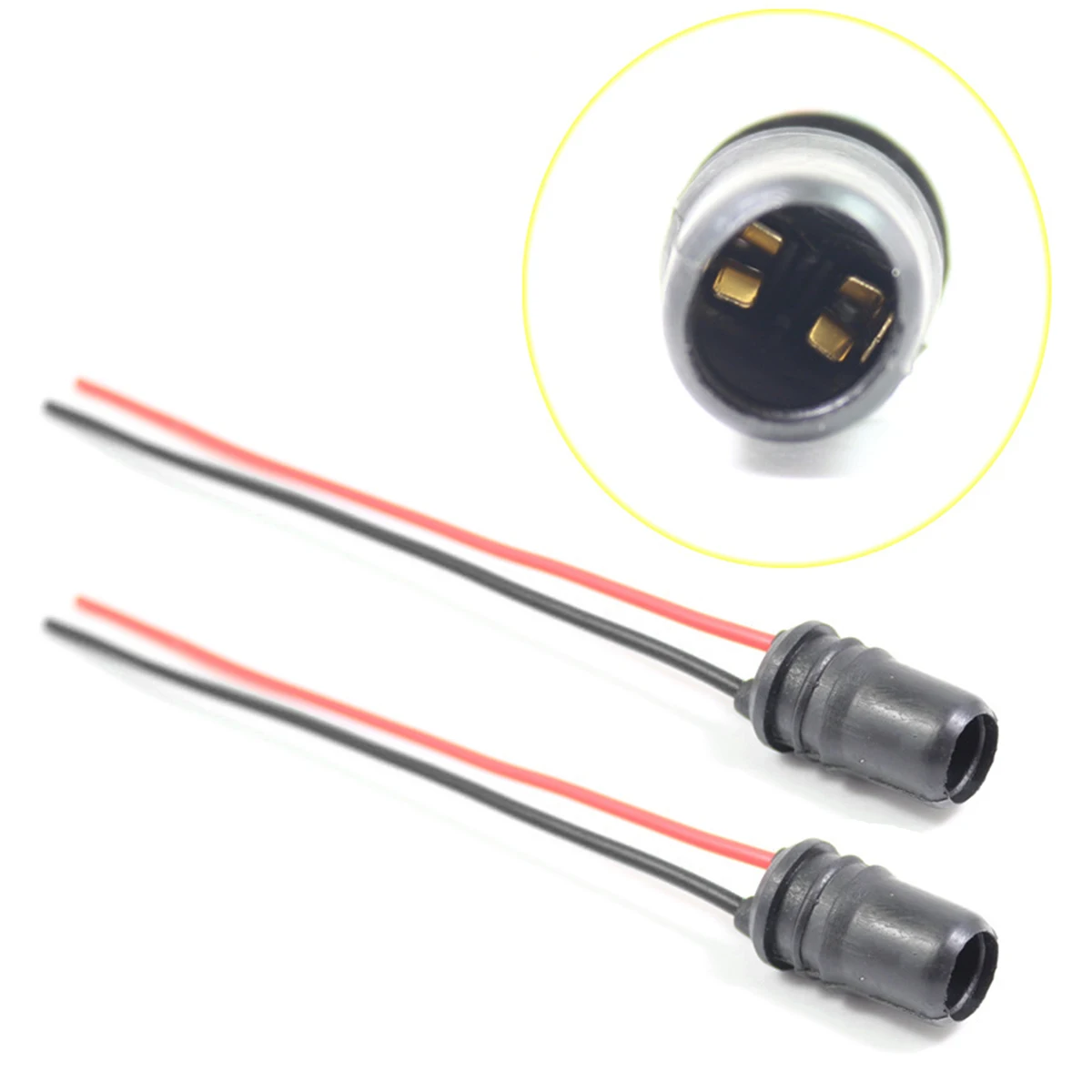 2x Automotive Instrument Bulb T10 Socket Round Port Lamp Socket Rubber Socket Wedge Bulb Socket Connector Block