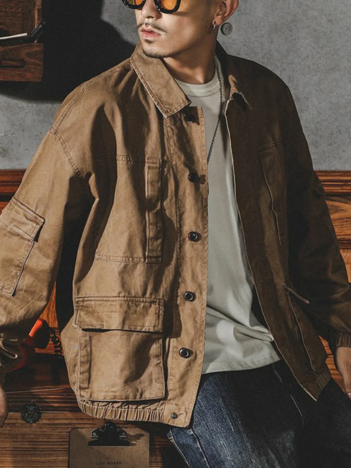 

Мужская джинсовая куртка в стиле ретро, повседневная, свободного кроя, рабочая, в американском стиле, весна-осень, модная, приталенная.