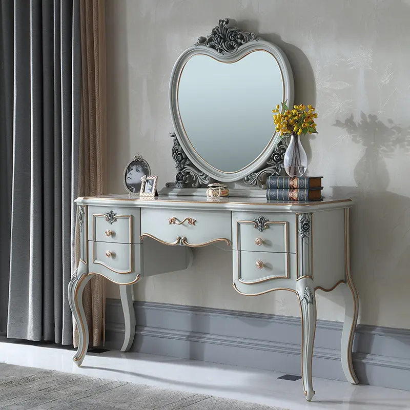 

Luxury European Vanity Table Drawers Storage Bedroom Makeup Modern Dressing Table Women Cosmetics Penteadeira Trendy Furniture