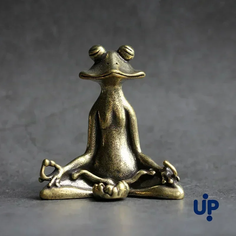 Retro Copperware Incense Socket Zen Frog Ornaments Solid Pure Copper Frog Tea Pet Incense Holder Ornaments