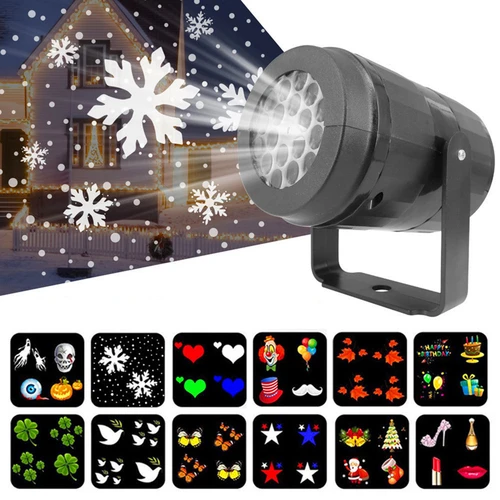 Imagen 1 del producto Proyector de copo de nieve de Navidad, decoración grande, fiesta de Navidad, luz Led láser para escenario, iluminación giratoria de Navidad, decoración de jardín