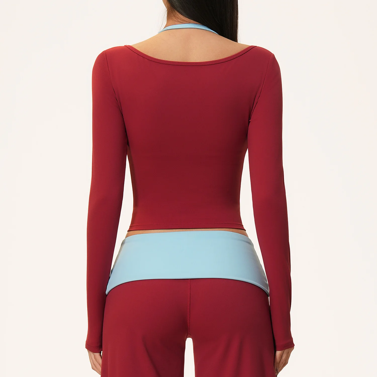 Sports Long Sleeve Solid Color Top Women Gym Yoga Top Workout Clothes Sports T Shirt Fitness Activewear Running Tight Tops