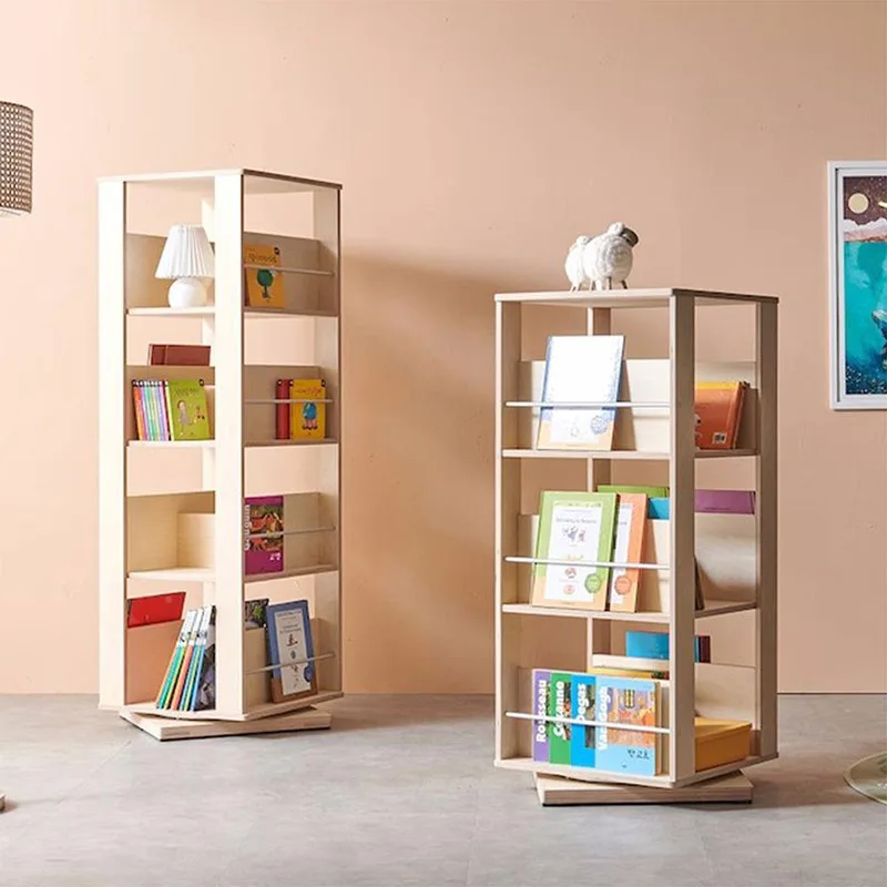 

Toy House Storage Rotating Bookcase Art Wheels Mini Bed Rotating Bookcase Stand Rotary Revistero Organizador Modern Furniture