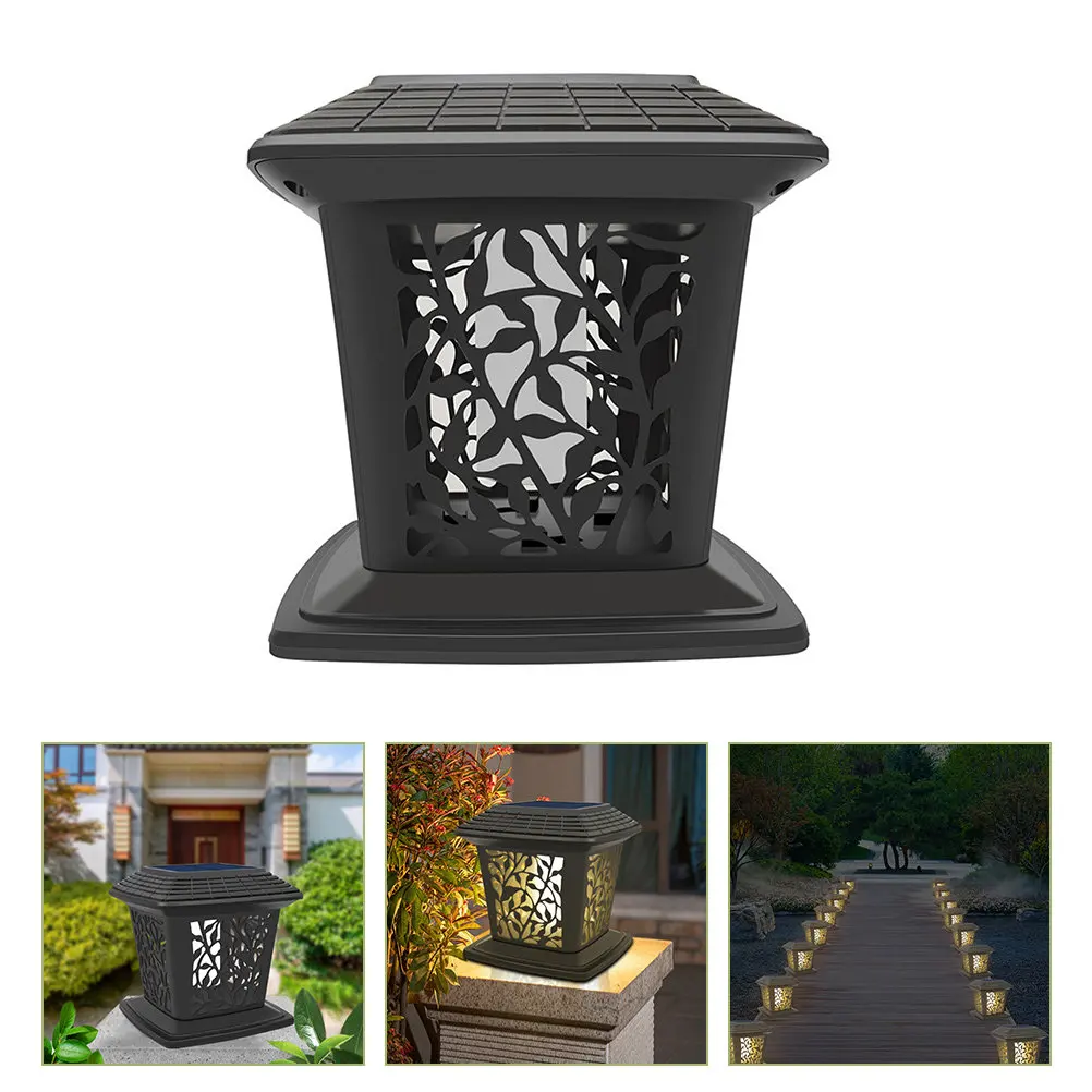 

Black Post Light Garden Fence Decorative Backyard Outdoor Waterproof Lamp Solar