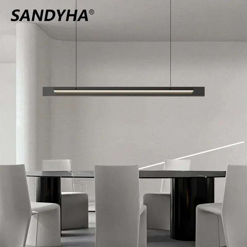 

SANDYHA Modern Pendant Lights Long Glass Designer LED Lamp Chandeliers for Living Room Kitchen Table Bedroom Lighting Home Decor