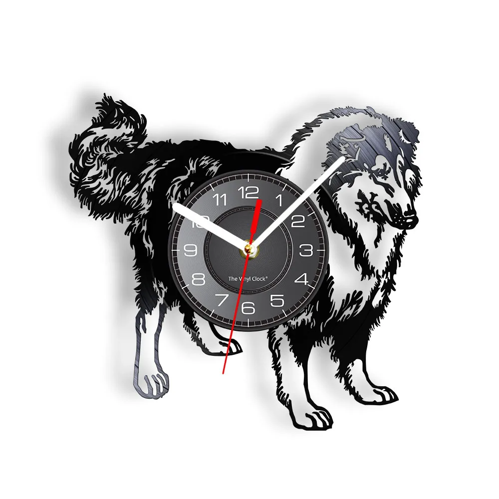 Schnauzer Hunderasse Wanduhr Rough Collie Club Schallplatte Wanduhr Welpe Tier Hound Pet Store Wandkunst Dekorative Uhr